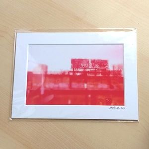 Matted Photography Print 5x7 mat city graffiti pink red